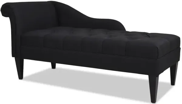 Harrison - Tufted Roll Arm Chaise Lounge - Jet Black