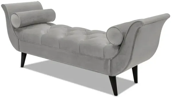 Alma - Tufted Flared Arm Entryway Bench - Opal Gray