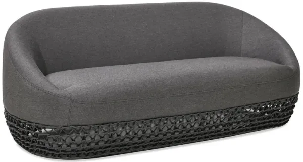 Willow - Upholstered Patio Deep Seating Sofa - Graphite Gray / Black