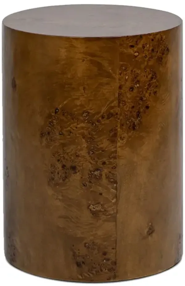 Nebula - Accent Oval Pillar Side Table - Medium Brown