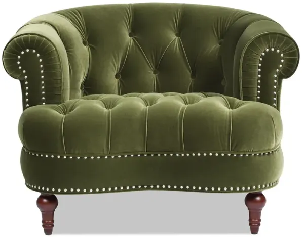 La Rosa - Victorian Tufted Upholstered Accent Chair - Olive Green