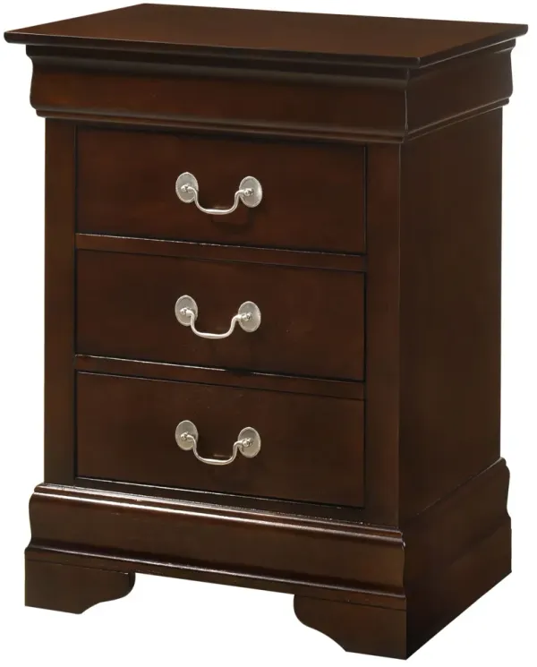 Louis Phillipe - 3 Drawer Nightstand - Cappuccino