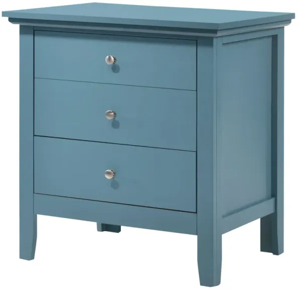 3 Drawer Nightstand - Teal
