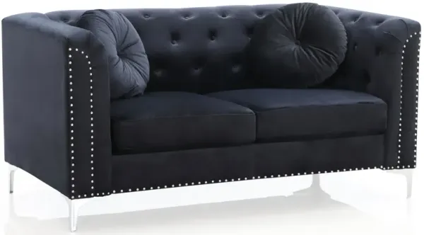 Loveseat Sleek Contemporary - Black