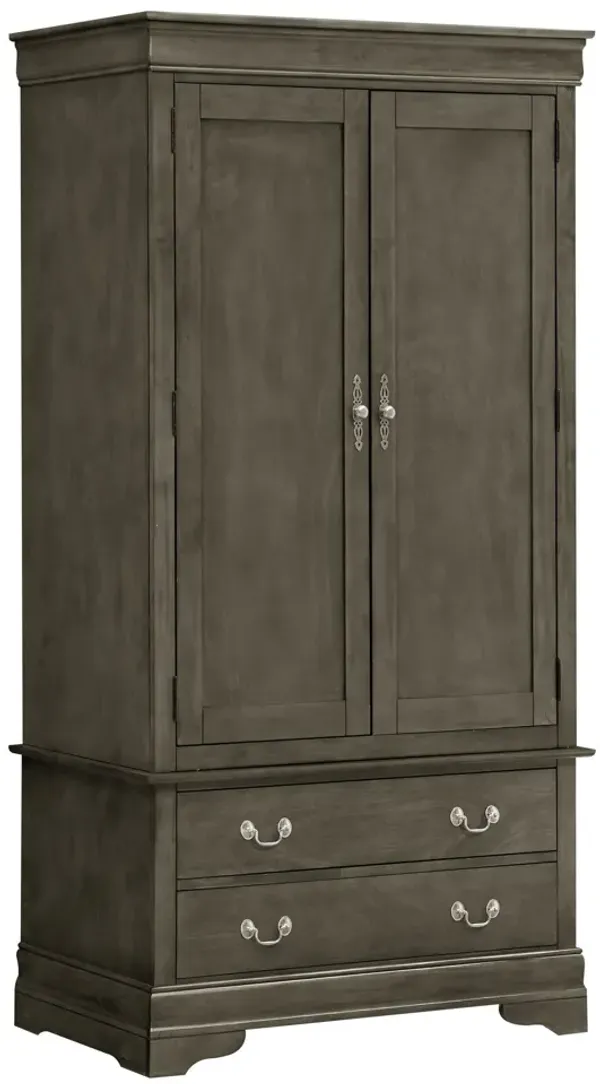 Elegant Traditional Armoire - Gray