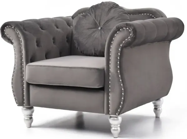 Chic Transitional Chair - Dark Gray