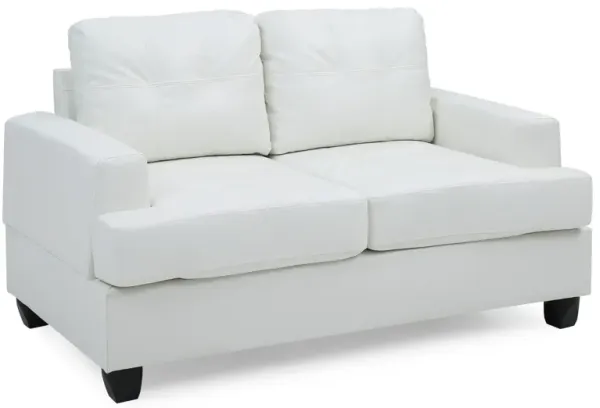 Charming Transitional Loveseat - White