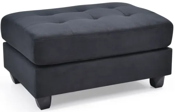 Sleek Contemporary Upholstered Ottoman - Black