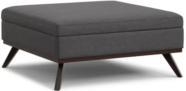 Owen - Extra Large Square Coffee Table Storage Ottoman - Gray