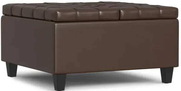 Harrison - Small Square Coffee Table Storage Ottoman - Brown
