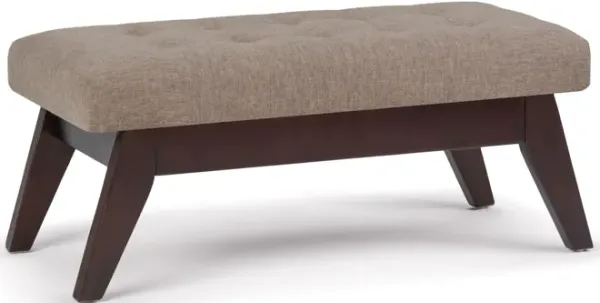 Draper - Mid Century Tufted Ottoman Bench - Fawn Brown