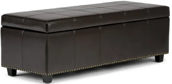 Kingsley - Large Storage Ottoman - Coffee Brown