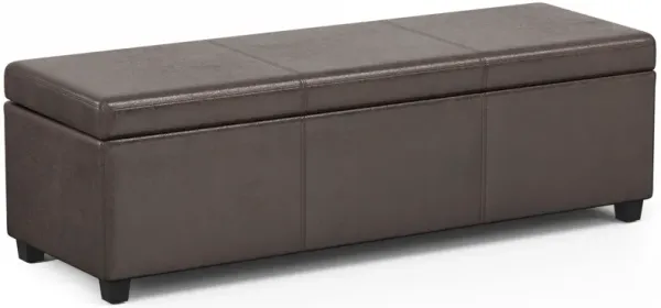 Avalon - Extra Large Storage Ottoman Bench - Distressed Brown