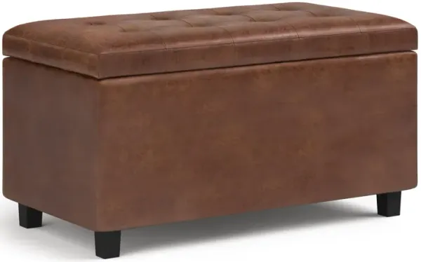 Cosmopolitan - Storage Ottoman - Distressed Saddle Brown