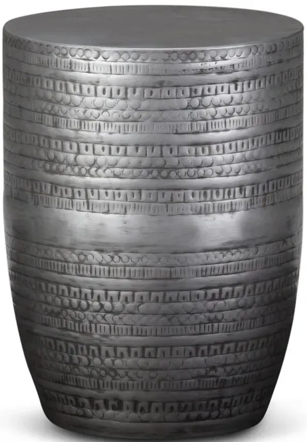 Johnsen - Large Metal Accent Table - Antique Silver