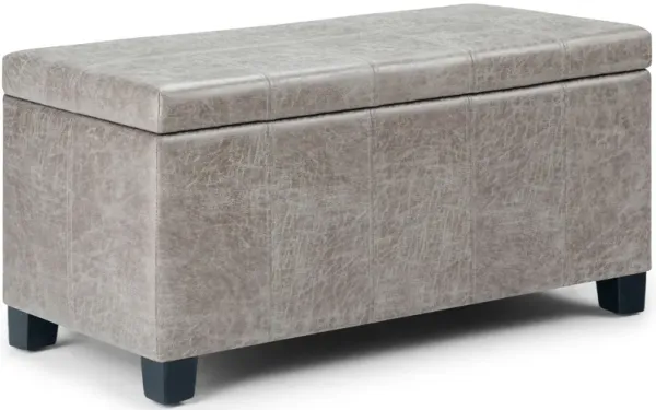 Dover - Storage Ottoman Bench - Distressed Gray Taupe