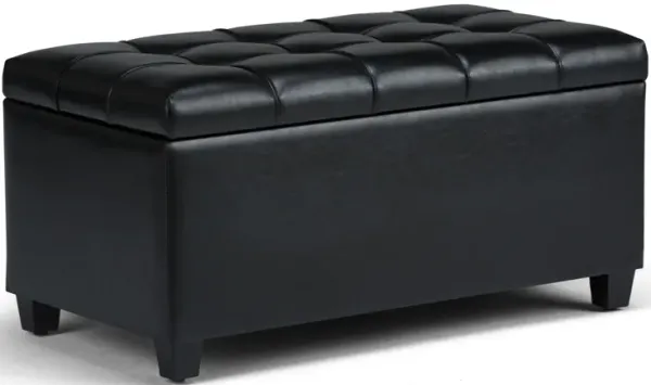 Sienna - Storage Ottoman Bench - Midnight Black