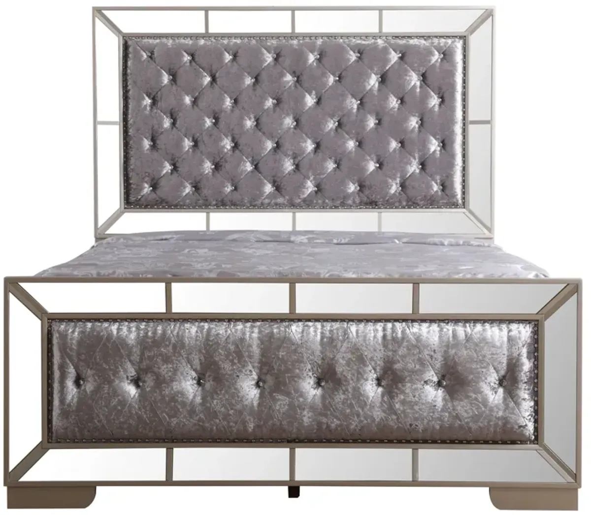Full Bed Modern - Silver Champagne