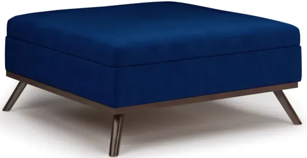 Owen - Square Coffee Table Storage Ottoman - Blue