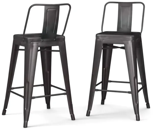Rayne - Metal Counter Height Stool (Set of 2) - Gunmetal Gray