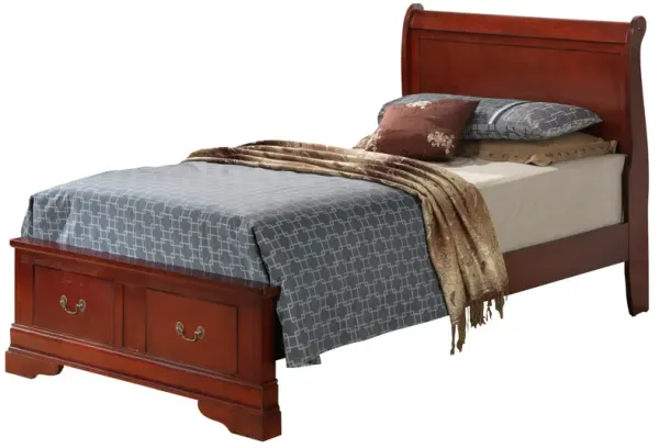Louis Phillipe - Twin Storage Modern Bed - Cherry