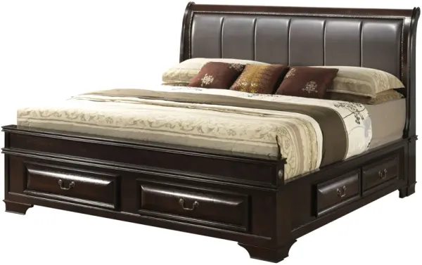 Lavita - Queen Storage Drawers Bed - Cappuccino