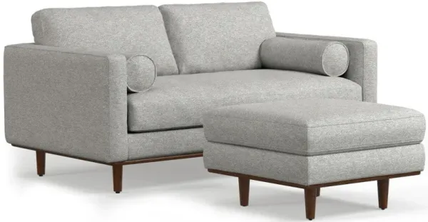 Morrison - Upholstered Sofa And Ottoman Set - Mist Gray