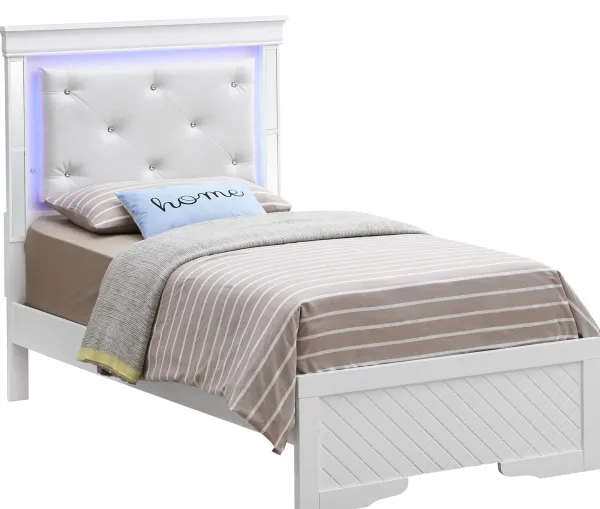 Twin Elegant Bed - Silver Champagne