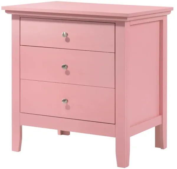 3 Drawer Nightstand - Pink