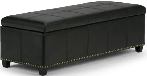 Kingsley - Large Storage Ottoman - Midnight Black