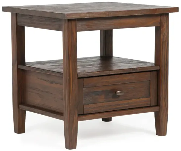 Warm Shaker - End Table - Distressed Charcoal Brown