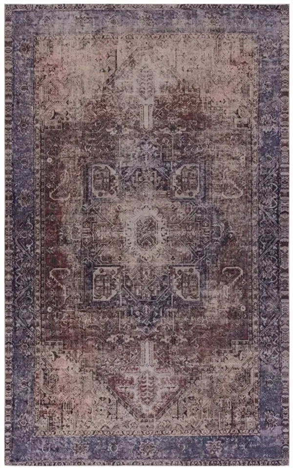 Maval - 9' X 12' Washable Area Rug - Burgundy