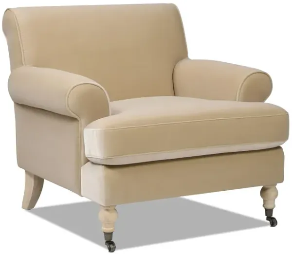 Alana Lawson - Accent Arm Chair Metal Casters - Fawn Brown