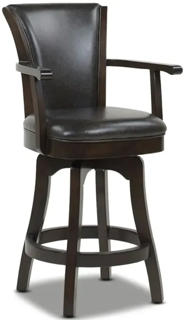 Williams - Swivel Counter Height Bar Stool - Vintage Black Brown