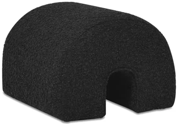 Bridge - Arched Upholstered Footstool Ottoman - Ebony Black
