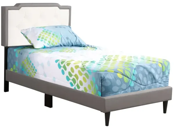 Deb - Twin Bed - Light Gray / White
