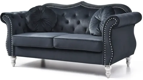 Elegant Transitional Loveseat - Black