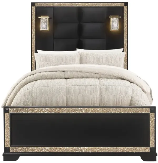 Lively - Full Bed With Lamps - Black