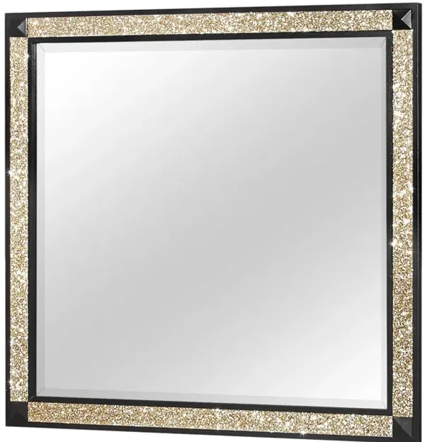 Lively - Mirror With Glitter Detail - Black
