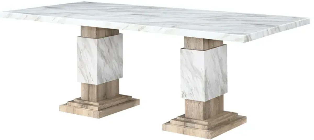 Stacey - Dining Table With Pedestal Base - Beige