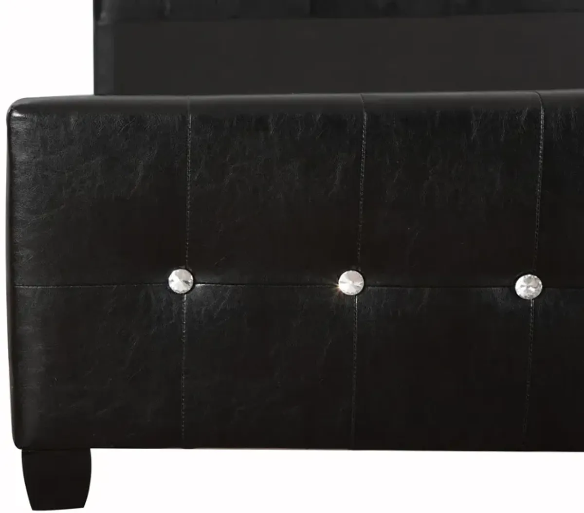 Twin Bed Stylish Transitional - Sleek Black