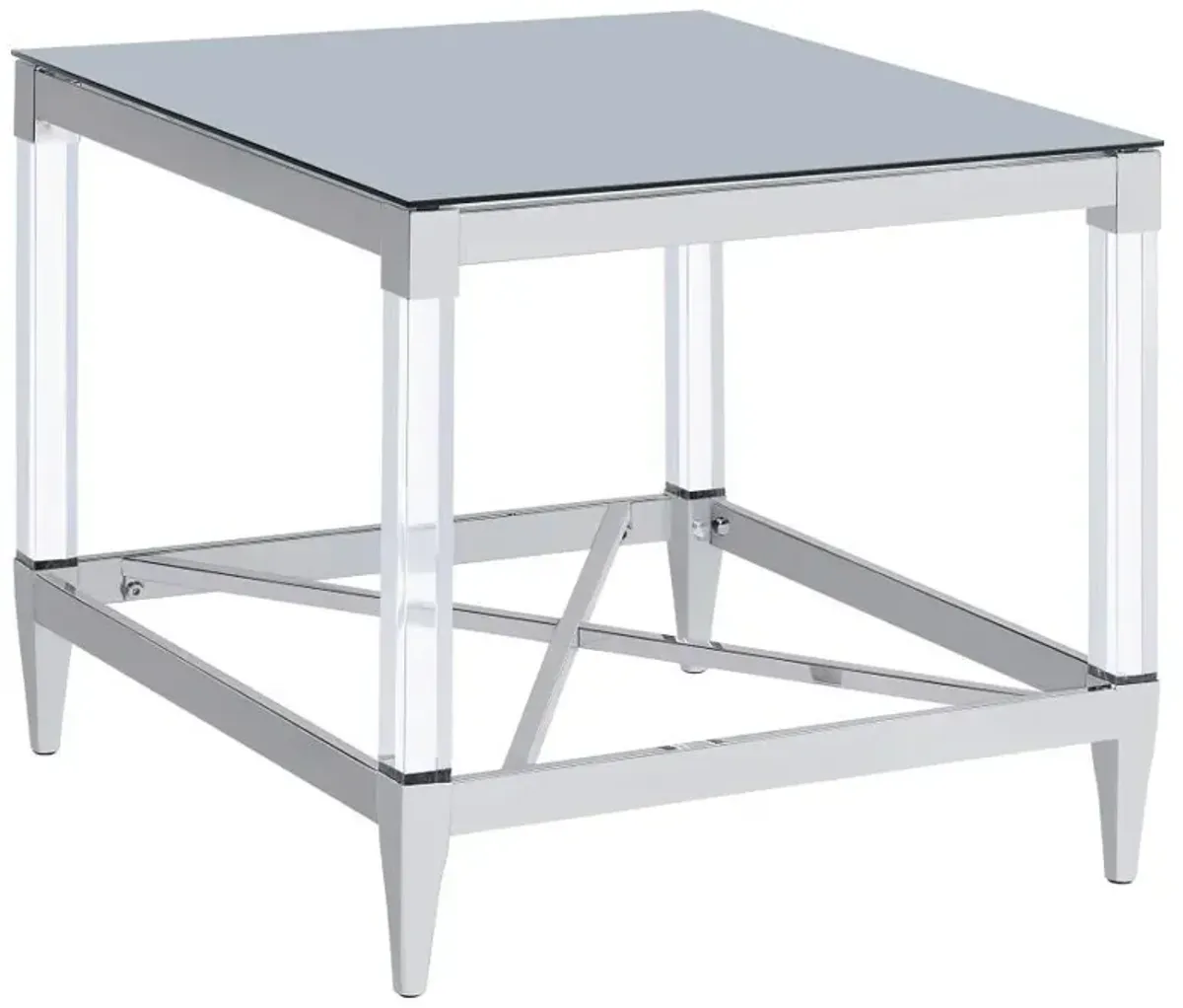 Lindley - Square Tempered Mirror Acrylic Table
