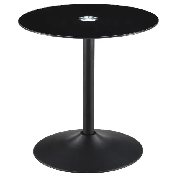 Ganso - Round Metal Coffee Table With Tempered Glass Top