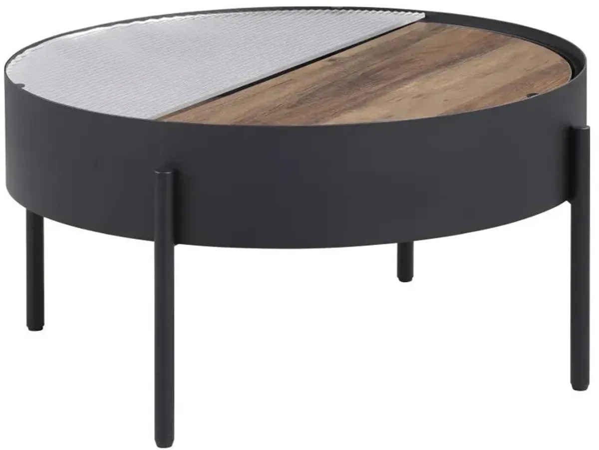 Ozella - Round Table With Hidden Storage Sandy