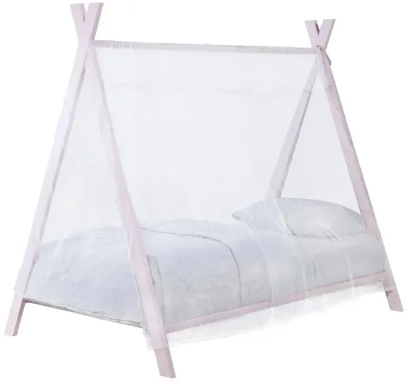 Fultonville - Metal Twin Tent Bed With 7" Mattress - Pink