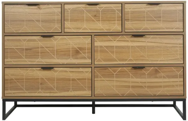 Modern 7 Drawer Dresser Cabinet - Walnut