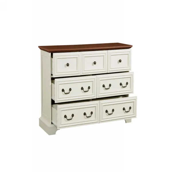Farmhouse Vintage 7 Drawers Dresser With Natural Texture