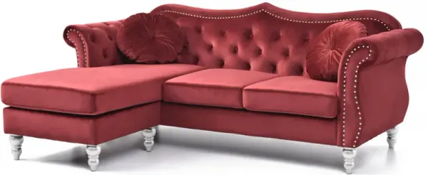 Hollywood - Sofa Chaise - Burgundy