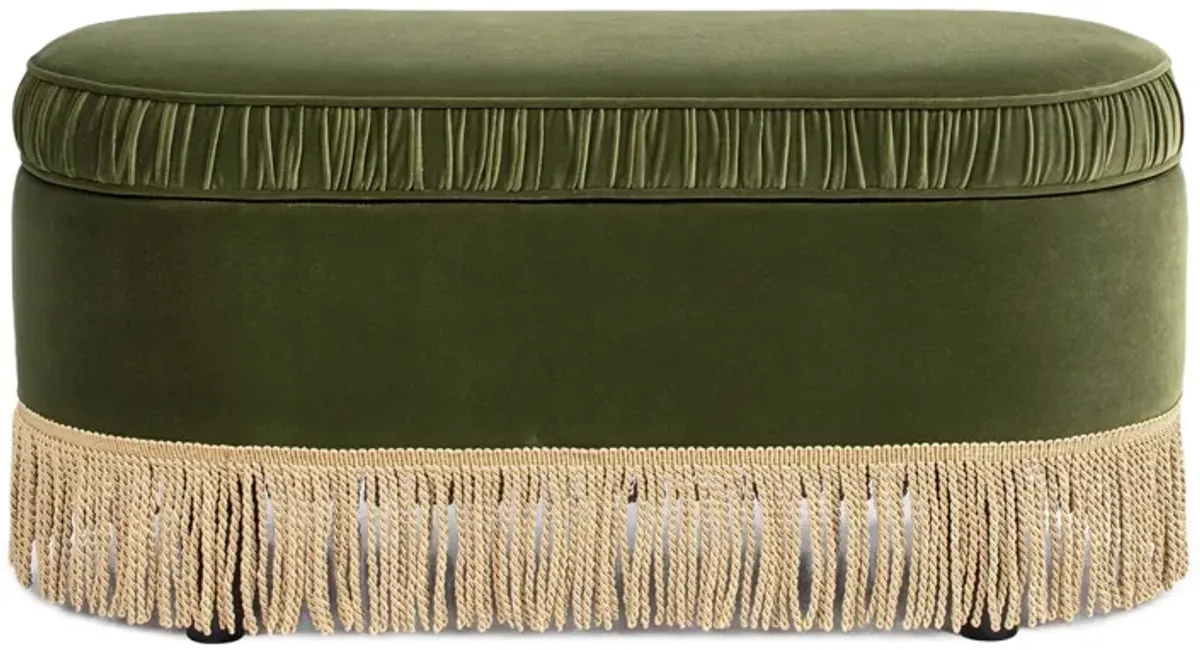 Serena - Contemporary Design Oval Storage Bench Ottoman