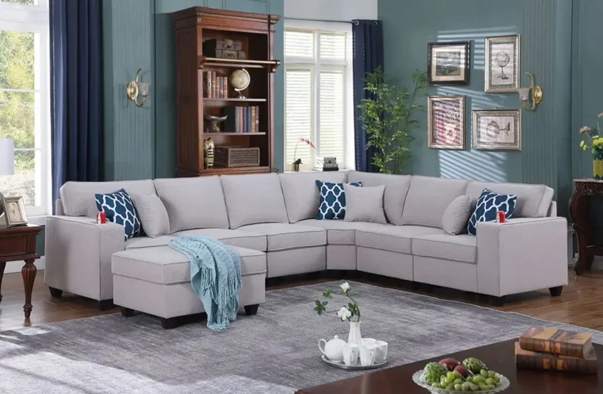 Cooper - Sectional Sofa With Ottomans And Cupholder